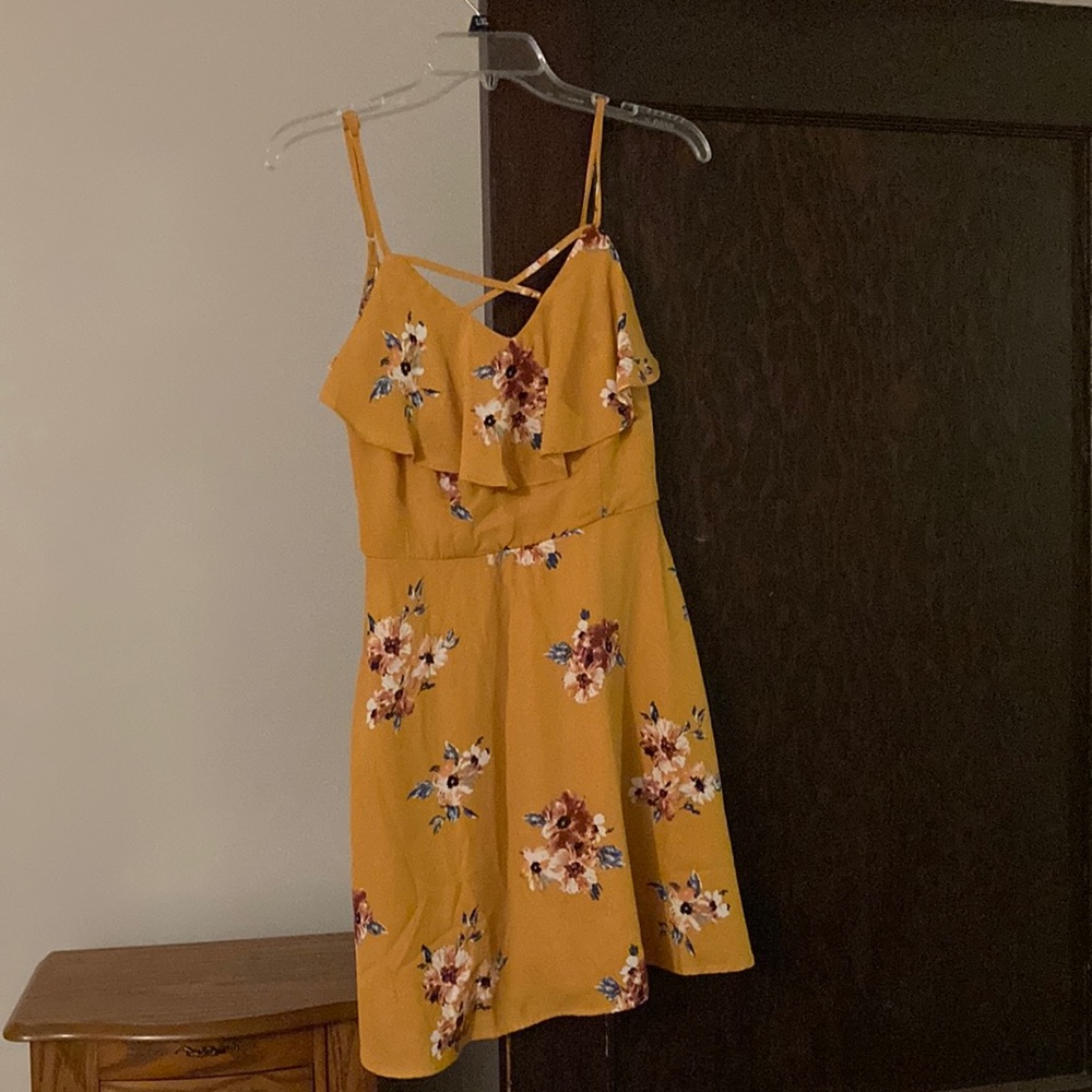 Marigold floral sun dress